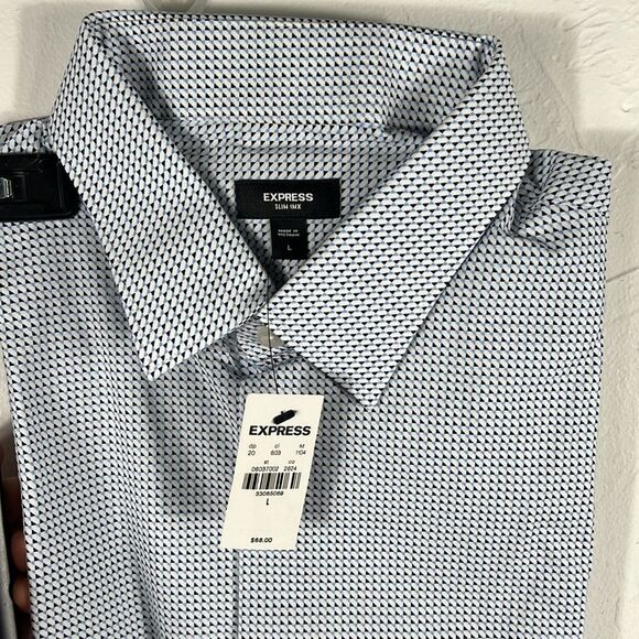 ๐ฅ๐ฅโ2 shirts - EXPRESS Slim 1MX Long Sleeve Button Down Dress Shirts Sz Lg - NW - Picture 9 of 11